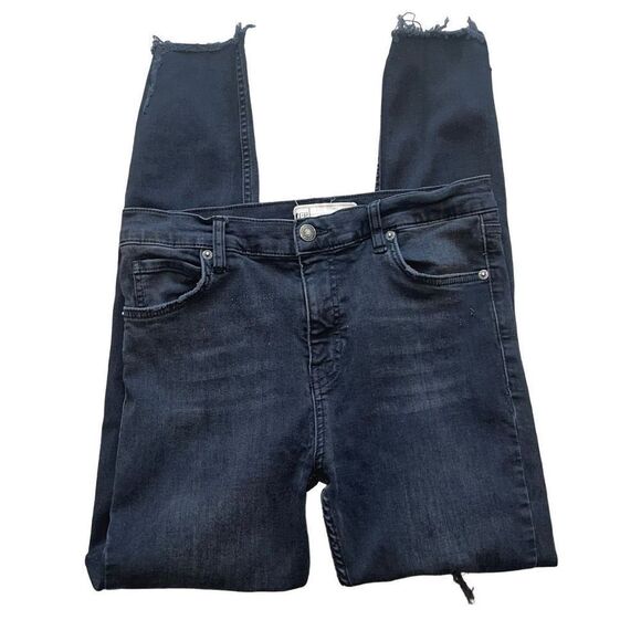 Free People Faded Black Distressed Skinny Jean - Picture 2 of 15
